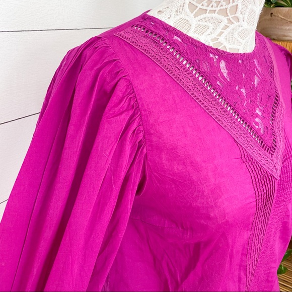 NWT Farm Rio Kelsie Peasant Blouse Purple Anthro - Picture 8 of 14